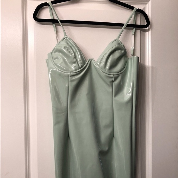 Mint Blue Latex Dress - Picture 3 of 3
